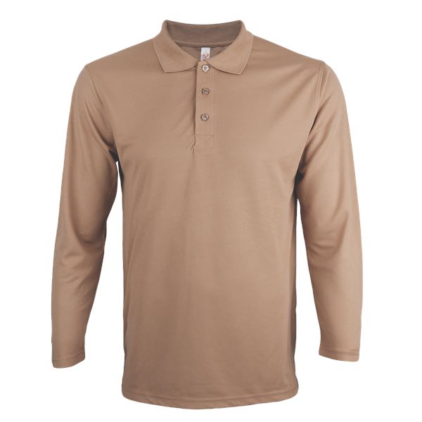QD67 - Unisex 100% Microfibre Eyelet Long Sleeve Polo Shirt 160gsm
