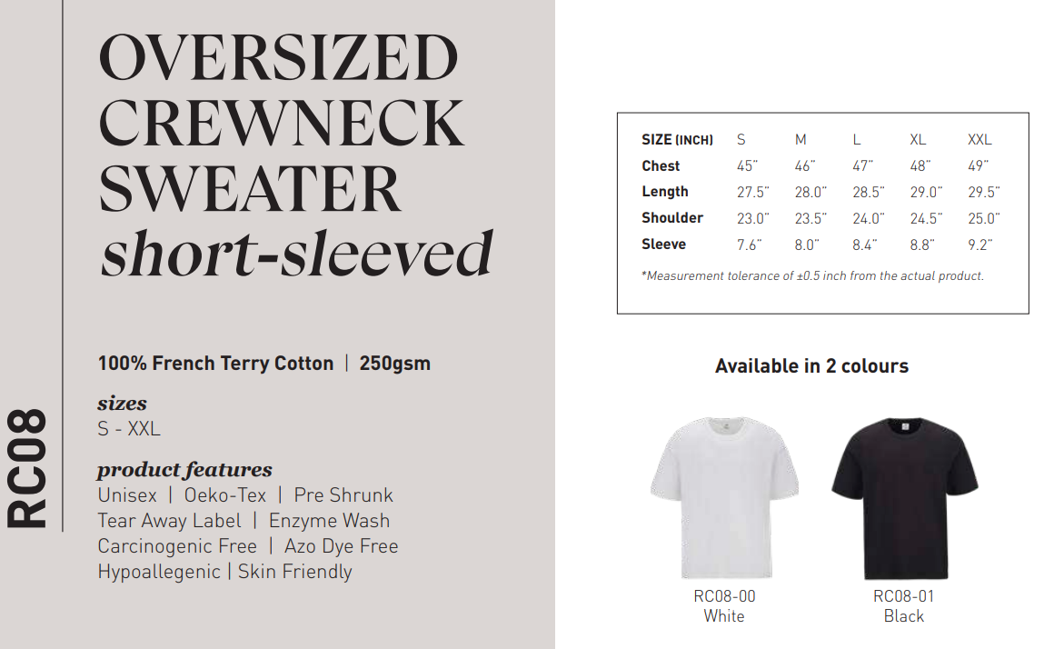 RC08 - Oversized Crewneck Sweater 230GSM