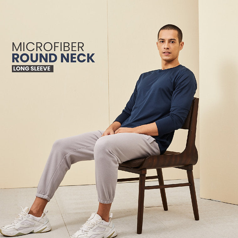 RM07 - Basic Microfiber Round Neck Long Sleeved 160GSM
