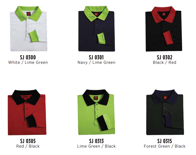 SJ03 - Unisex TC Long Sleeve Polo Shirt 175gsm