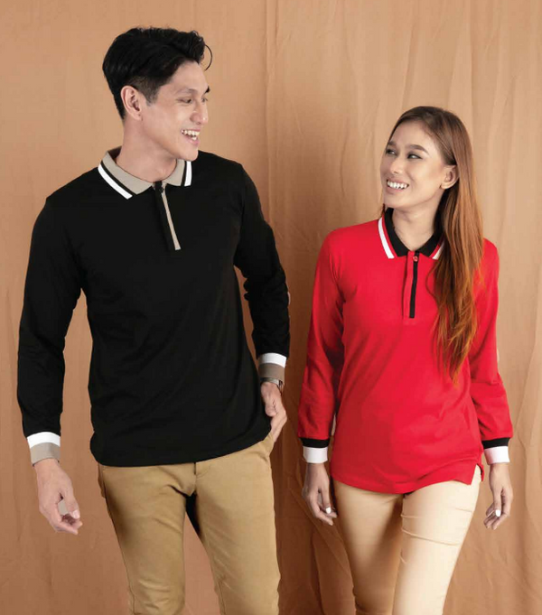 SJ05 - Unisex TC Long Sleeve Polo Shirt 175gsm