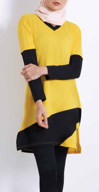 SK01 - FEMALE TC V-Neck Long Sleeve Muslimah 175gsm