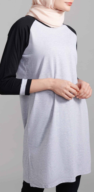 SK04 - FEMALE TC RAGLAN Long Sleeve Muslimah 175gsm