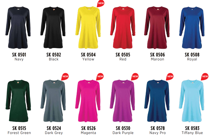 SK05 - FEMALE MICROFIBRE EYELET V-Neck Long Sleeve Muslimah 160gsm