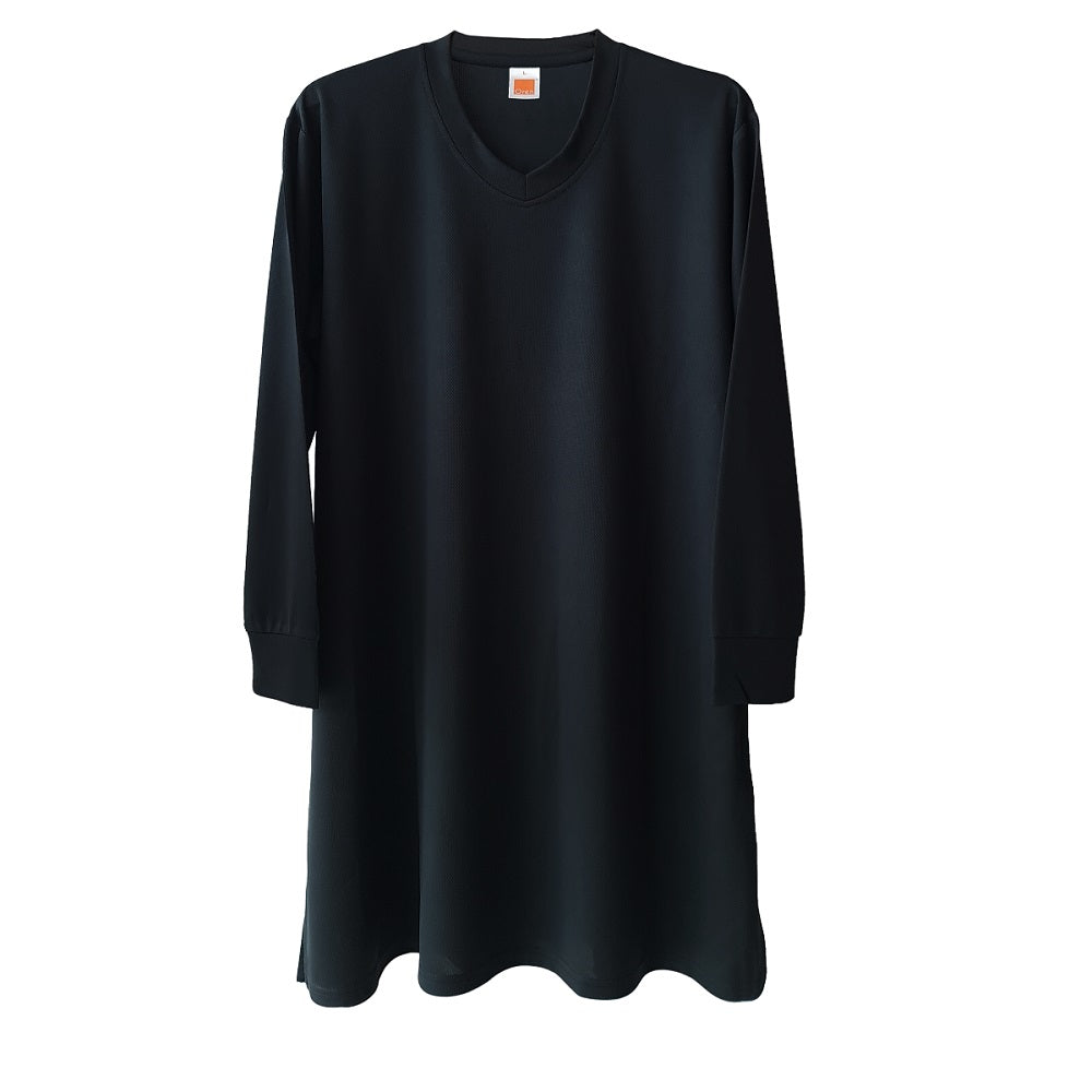 SK05 - FEMALE MICROFIBRE EYELET V-Neck Long Sleeve Muslimah 160gsm