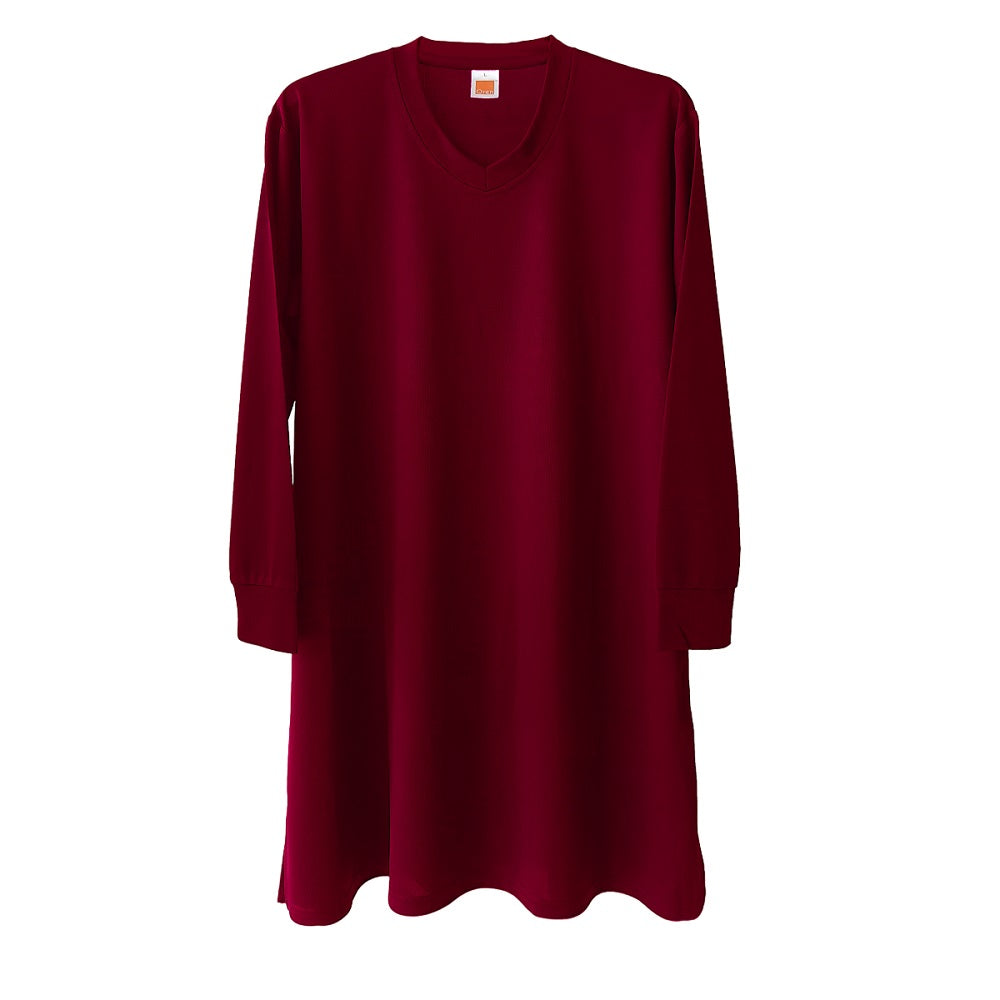 SK05 - FEMALE MICROFIBRE EYELET V-Neck Long Sleeve Muslimah 160gsm