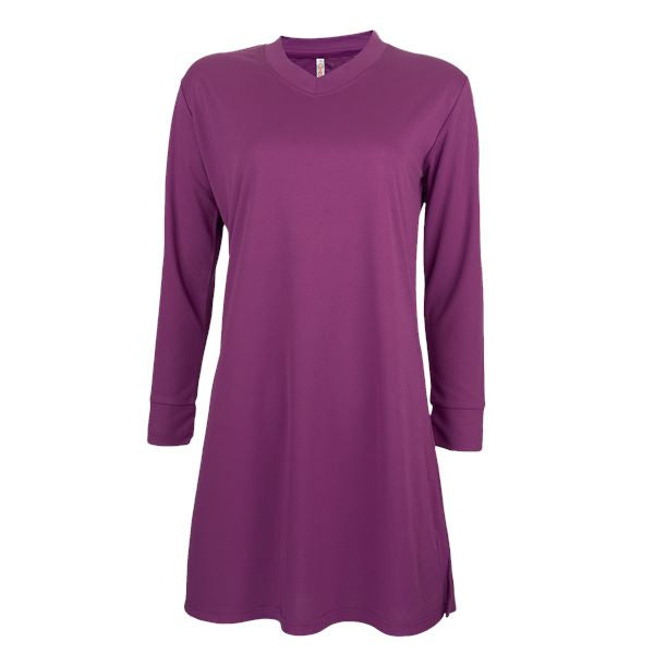SK05 - FEMALE MICROFIBRE EYELET V-Neck Long Sleeve Muslimah 160gsm