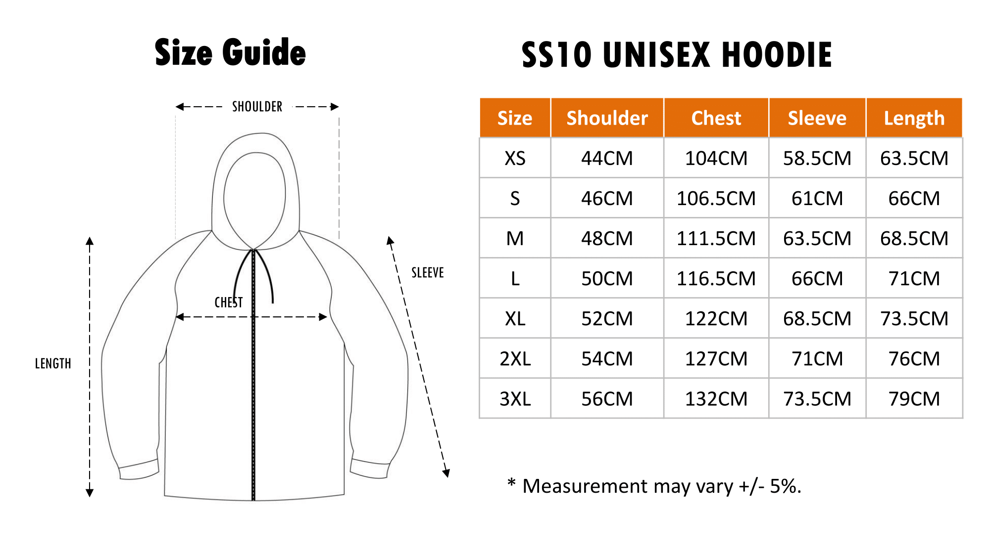 SS 10 - UNISEX FULL-ZIP Hoodie 250gsm