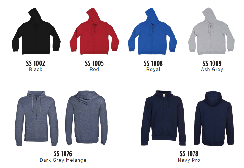 SS 10 - UNISEX FULL-ZIP Hoodie 250gsm