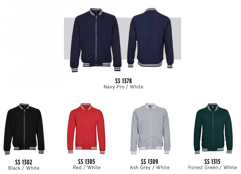 SS 13 - UNISEX FULL-ZIP Varsity Jacket 240gsm