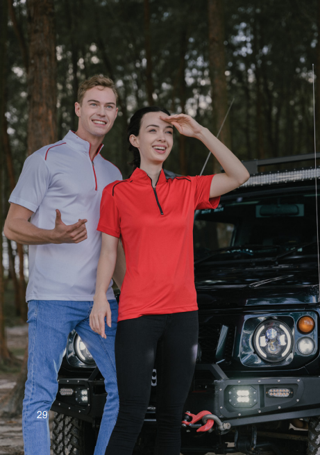 UDF20 - Ultifresh Oriental Zip Up Collar Polo T-Shirt (Unisex)