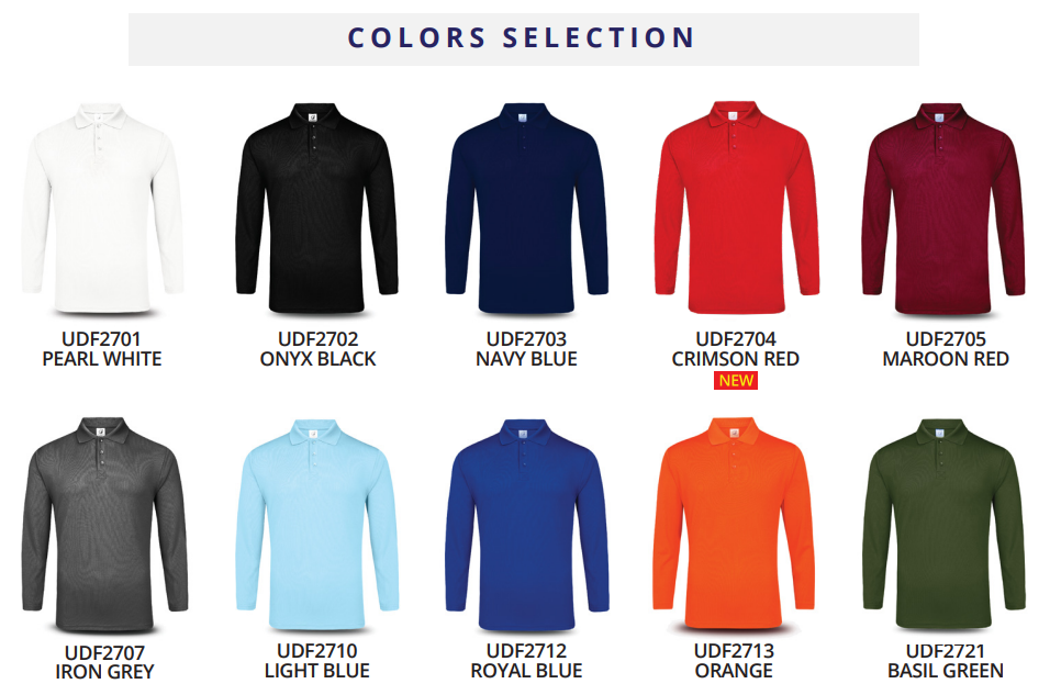 UDF27 - Ultifresh Performance Polo Long Sleeve T-Shirt (Unisex)