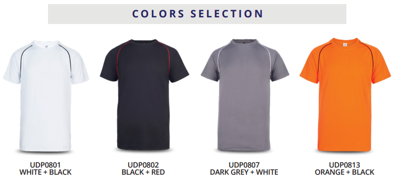 UDP08 - Ultifresh Contrast VOV Piping Crew Neck T-Shirt (Unisex)