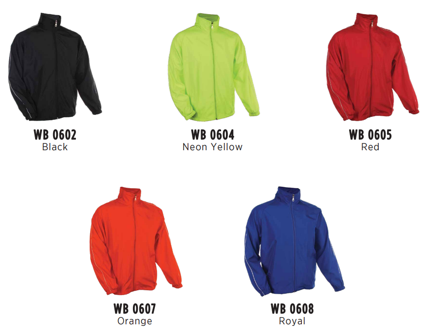 WB 06 - UNISEX FULL-ZIP Windbreaker Jacket 125gsm