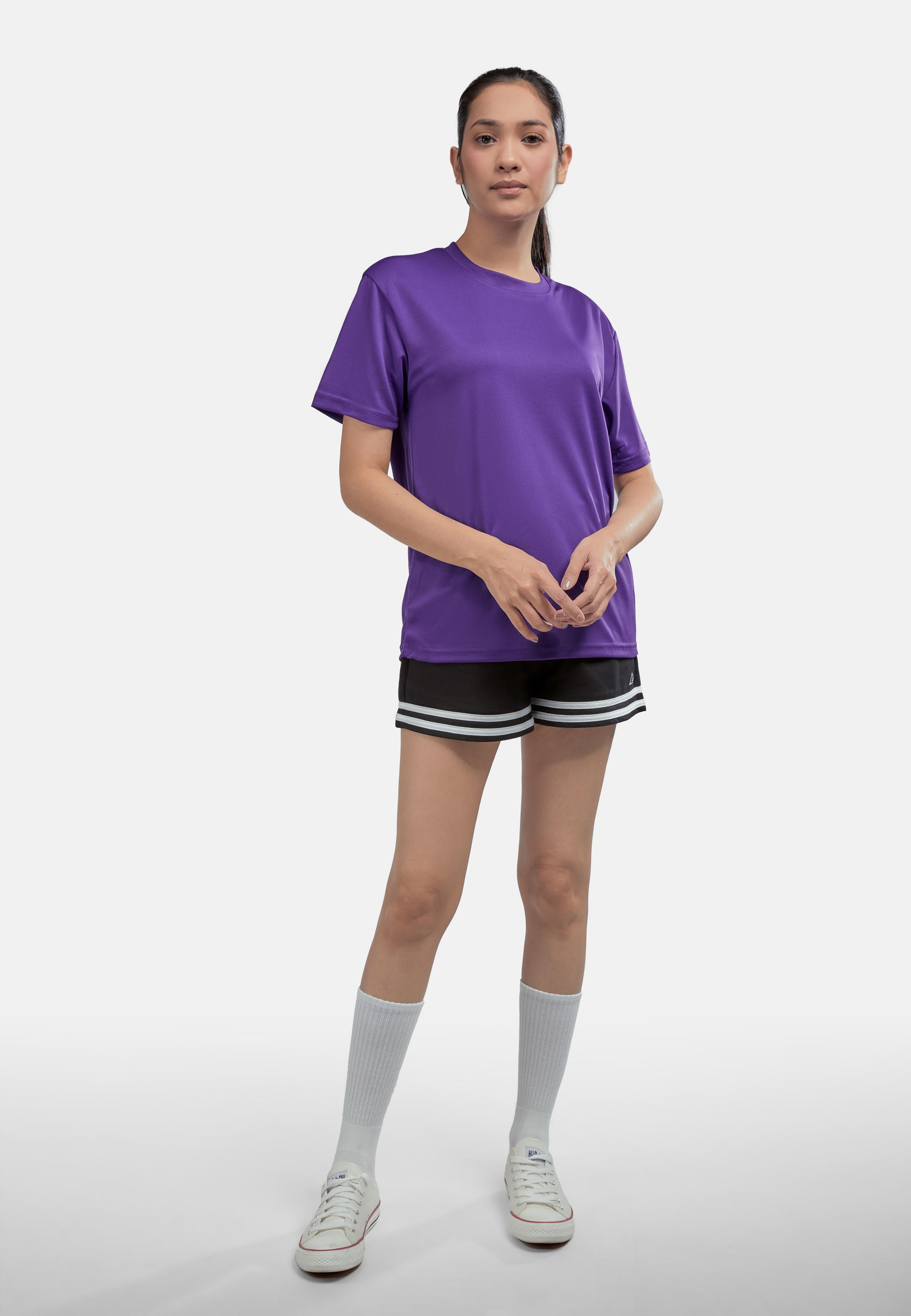 Women's Blackberry Purple Microfiber T-Shirt