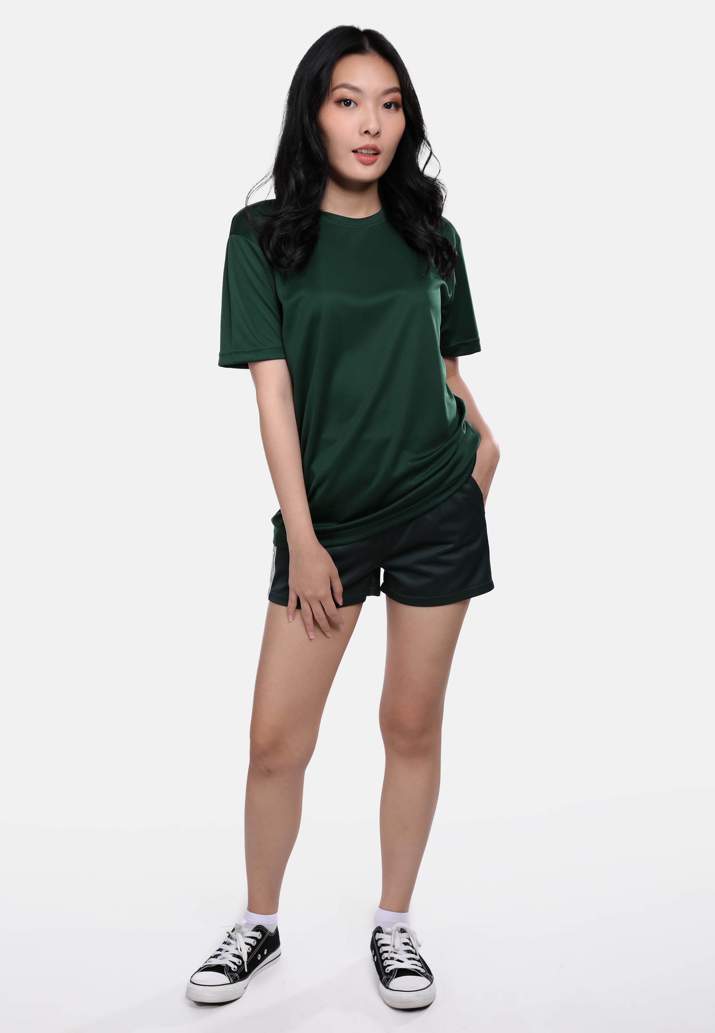 Women's Dark Green Microfiber T-Shirt