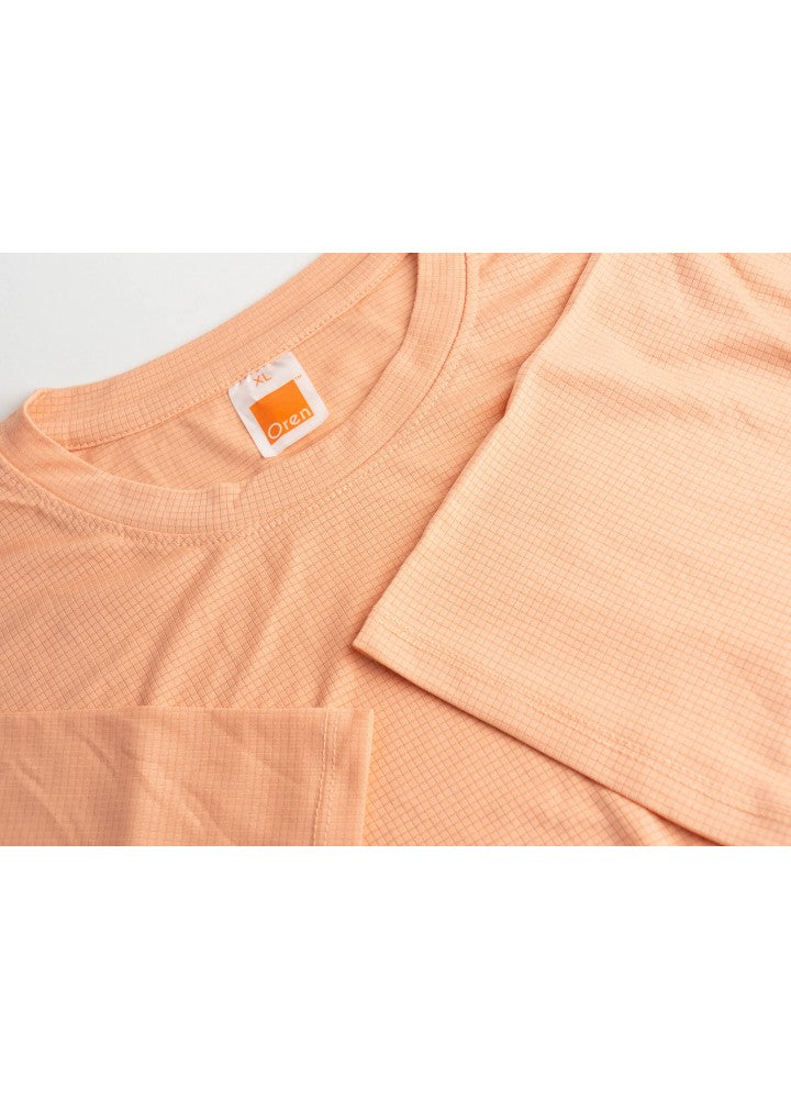 QD66 - Unisex Polyester Check Jacquard Antibac T-Shirt 140gsm