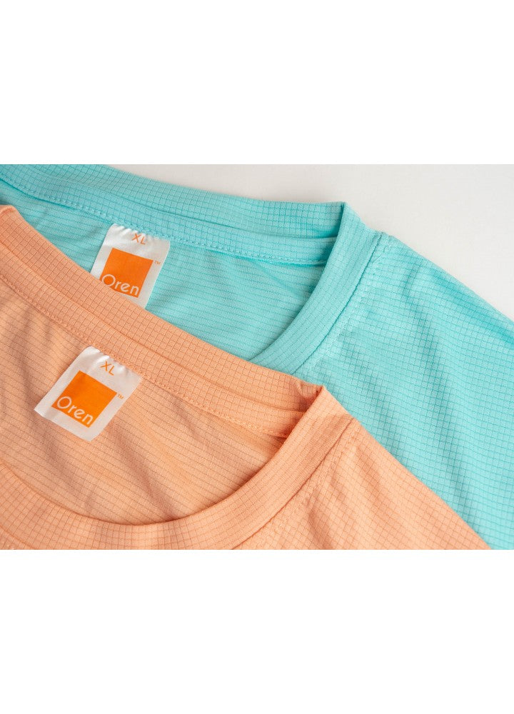 QD66 - Unisex Polyester Check Jacquard Antibac T-Shirt 140gsm
