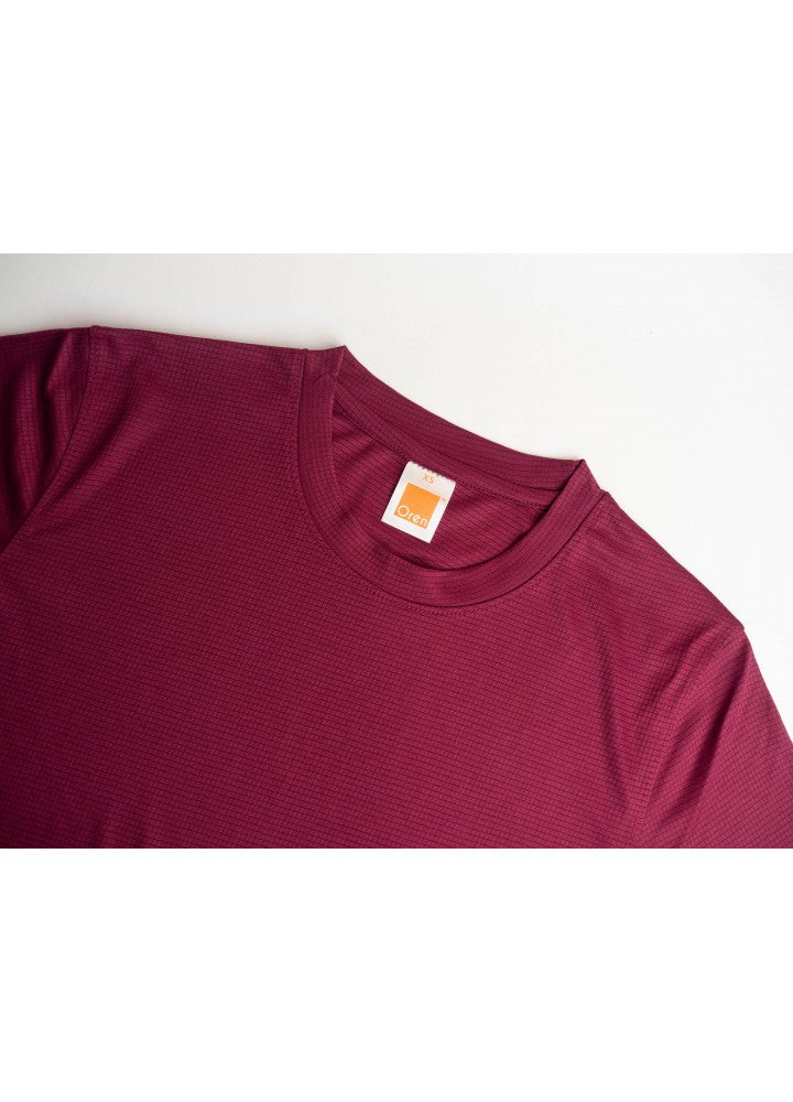 QD66 - Unisex Polyester Check Jacquard Antibac T-Shirt 140gsm