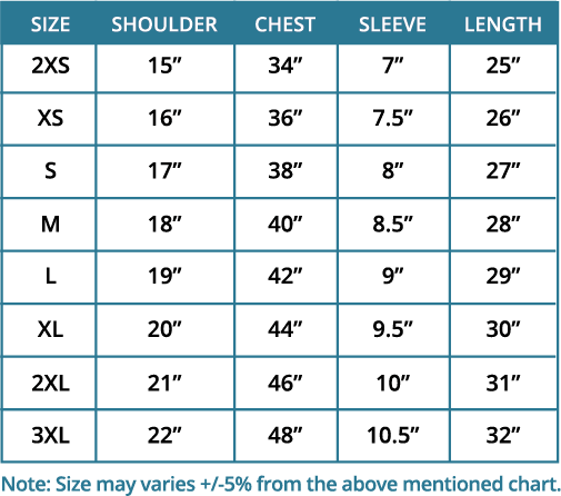 Ultifresh Hybrid Minimalist Polo T-Shirt (Unisex) size chart