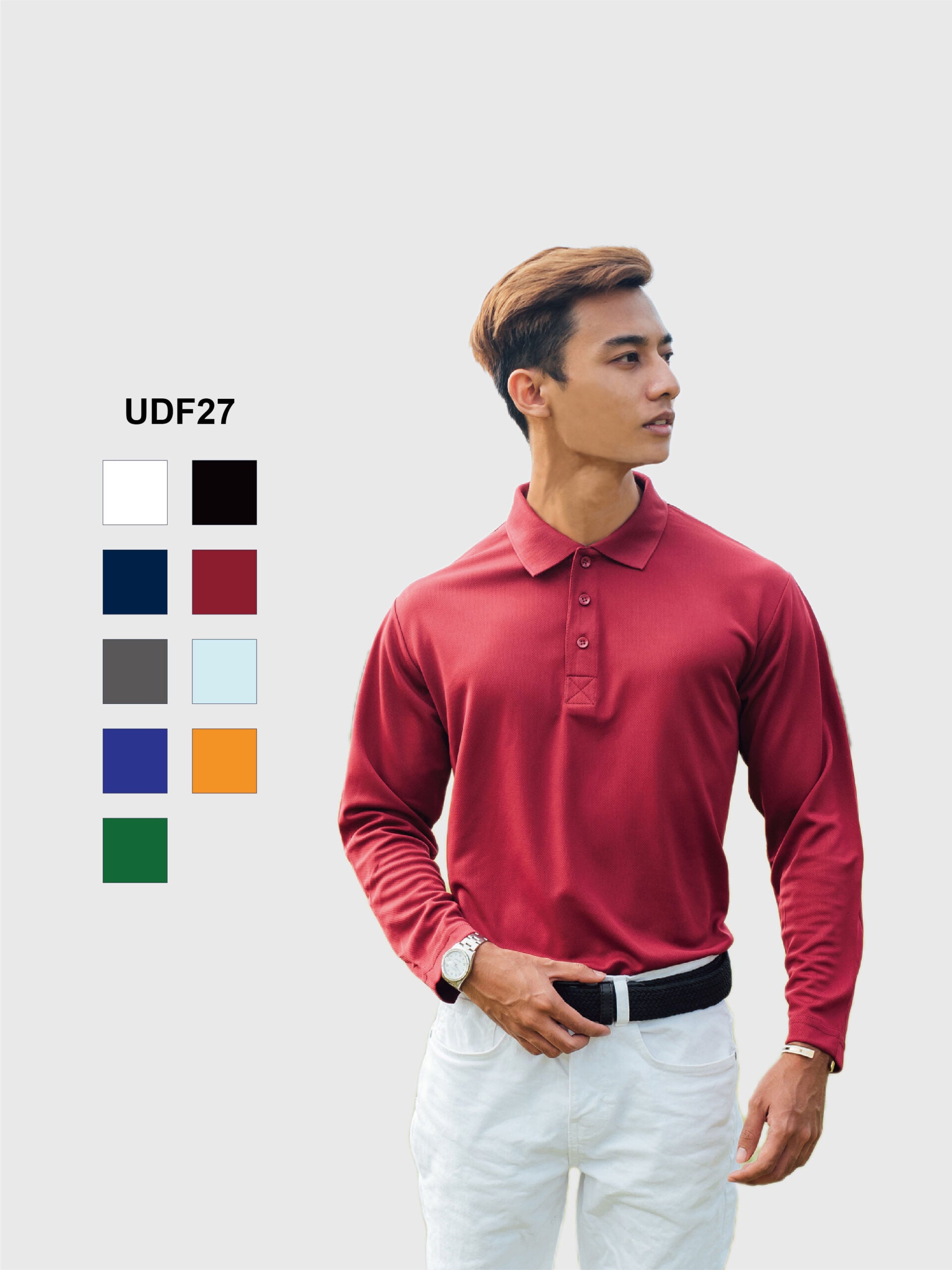 UDF27 - Ultifresh Performance Polo Long Sleeve T-Shirt (Unisex)